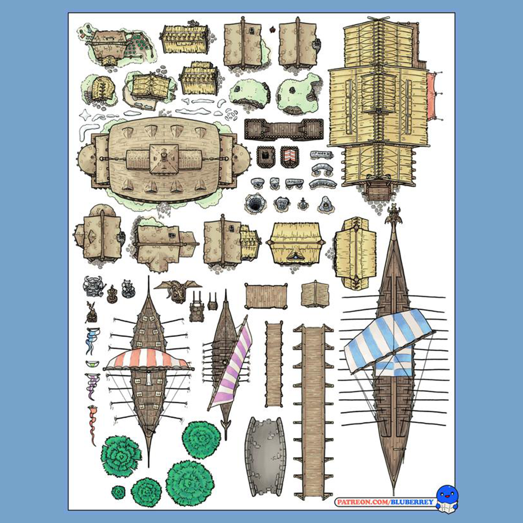 Nordic (Viking Themed) Asset Pack (63 assets) + SNOWY variant!