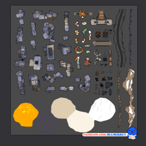 Dwarven Asset Pack (64 assets 6 brushes 4 paths)