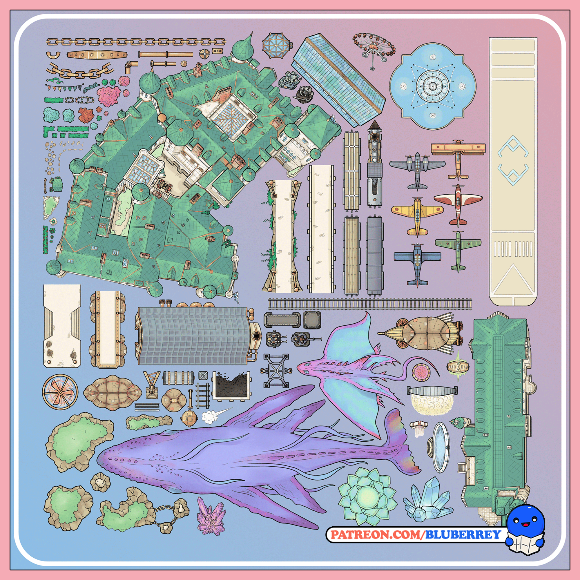 Flying City Asset Pack | Nr.2 | (98 assets, 5 paths)